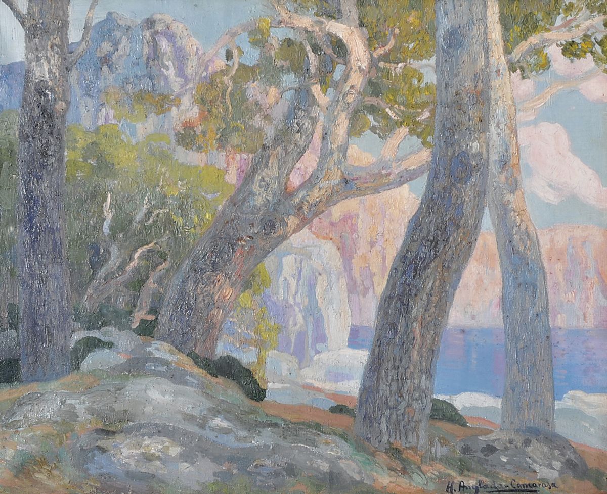 Anglada-Camarasa, pines against coastal cliffs